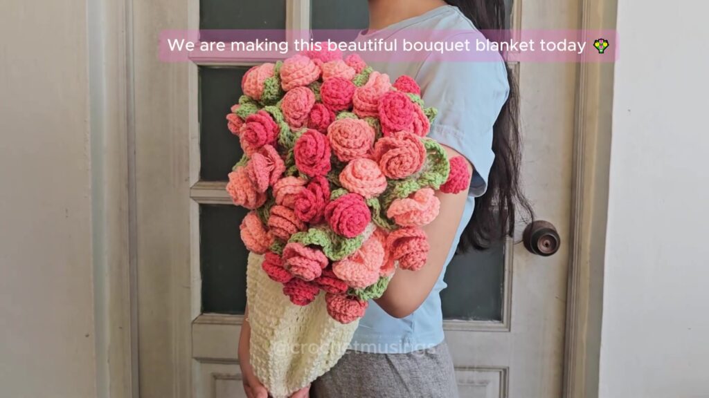 Flower bouquet crochet blanket from @crochetmusings video, 4K source