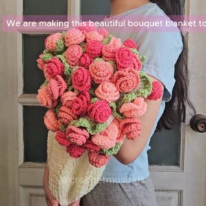 Flower bouquet crochet blanket from @crochetmusings video, 4K source