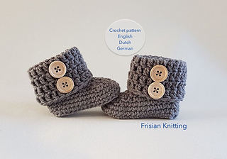 Baby Booties crochet design by Frisian Knitting