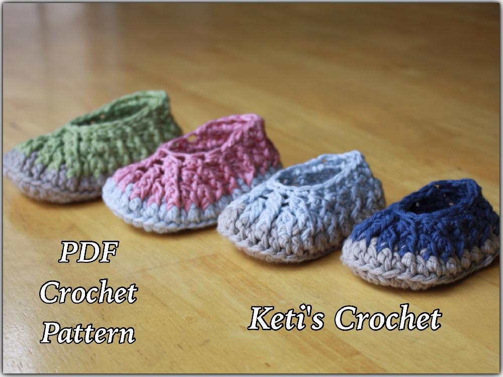 Organic Cotton Crochet Bootees crochet design by Keti Molnar
