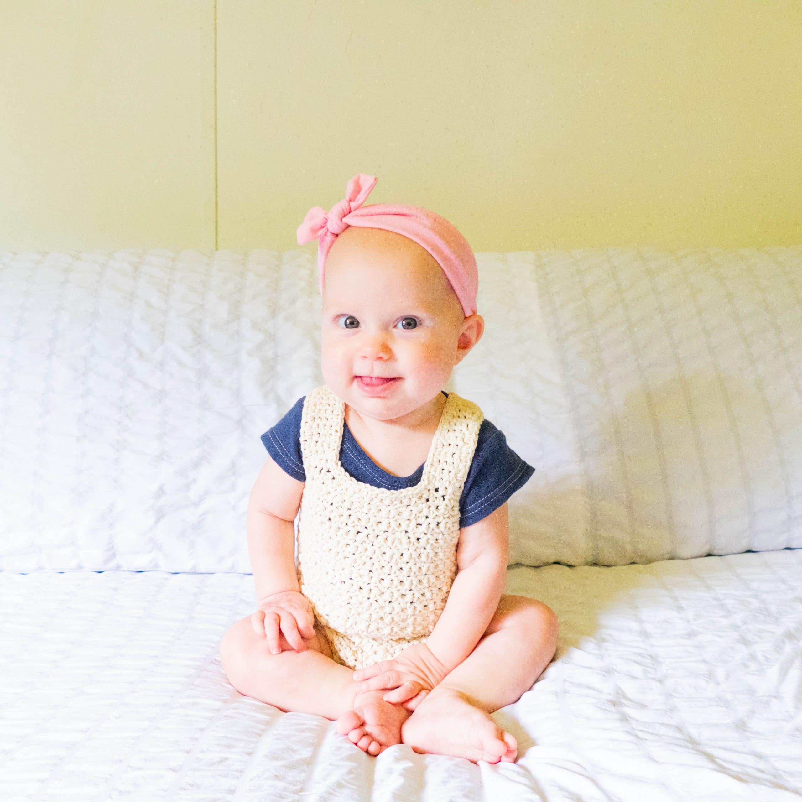 Grit Stitch Baby Onesie crochet design by Amelia Makes