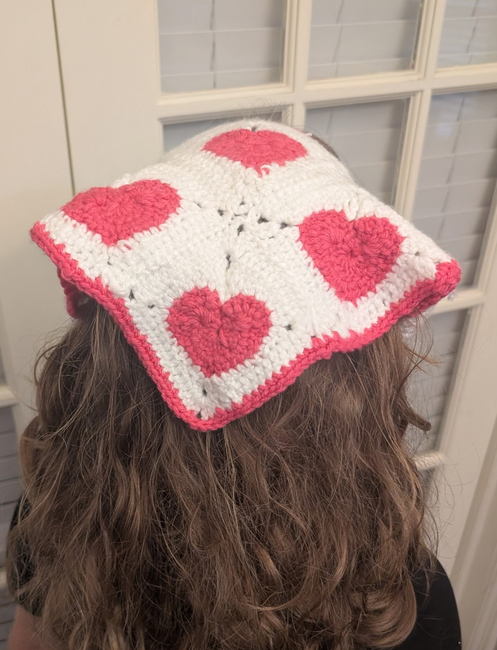 Heart Granny Square Bandana crochet design by bread_cat_creations
