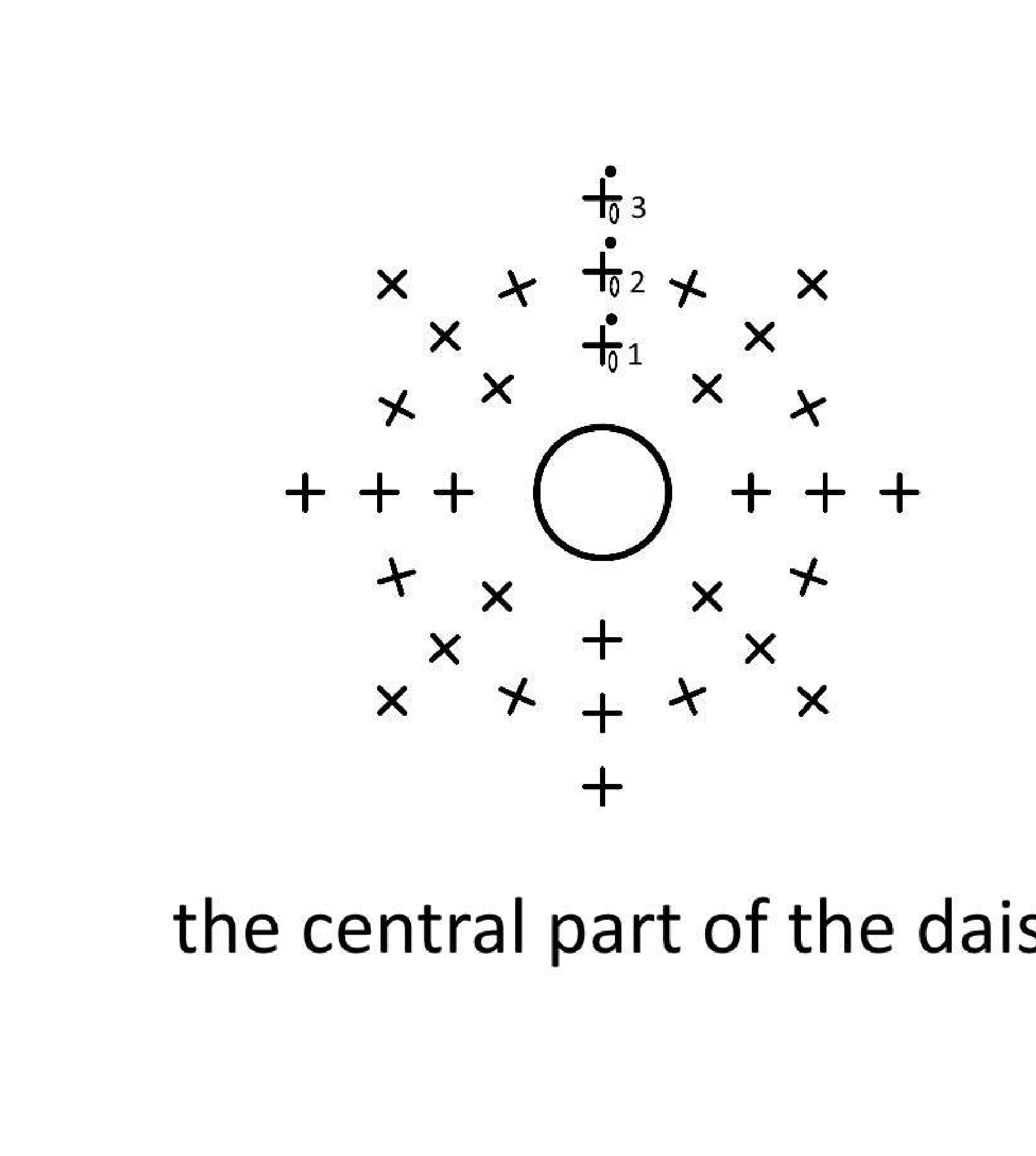 Original chart for the small raised daisy center