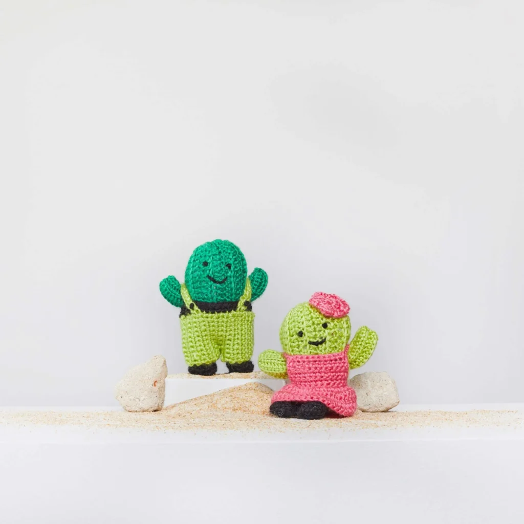 Crochet cactus pattern including agave and aloe plants