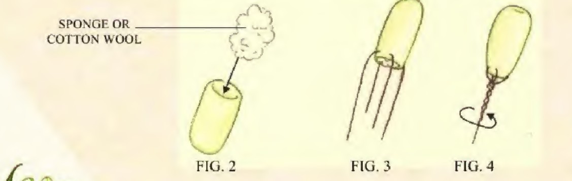 Original filling and wire assembly drawings for the closed crochet bud