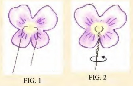 Original pansy assembly drawings showing the wire behind the flower