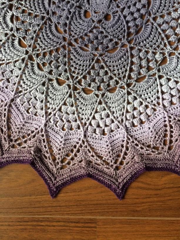 Lotus and Blossom crochet mandala with layered leaf-shaped sections