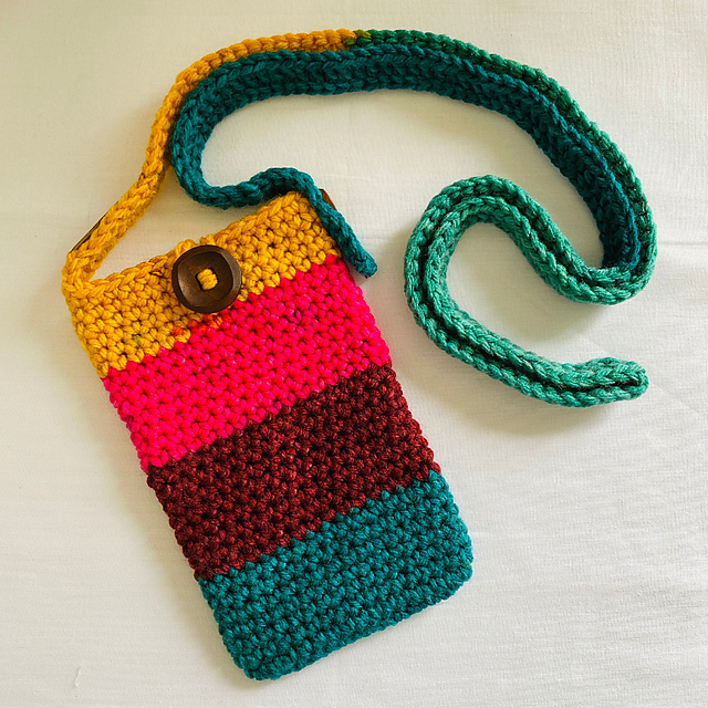 Crochet Mobile Phone Bag by Angela Thompson · Cosy Cwtch Crochet