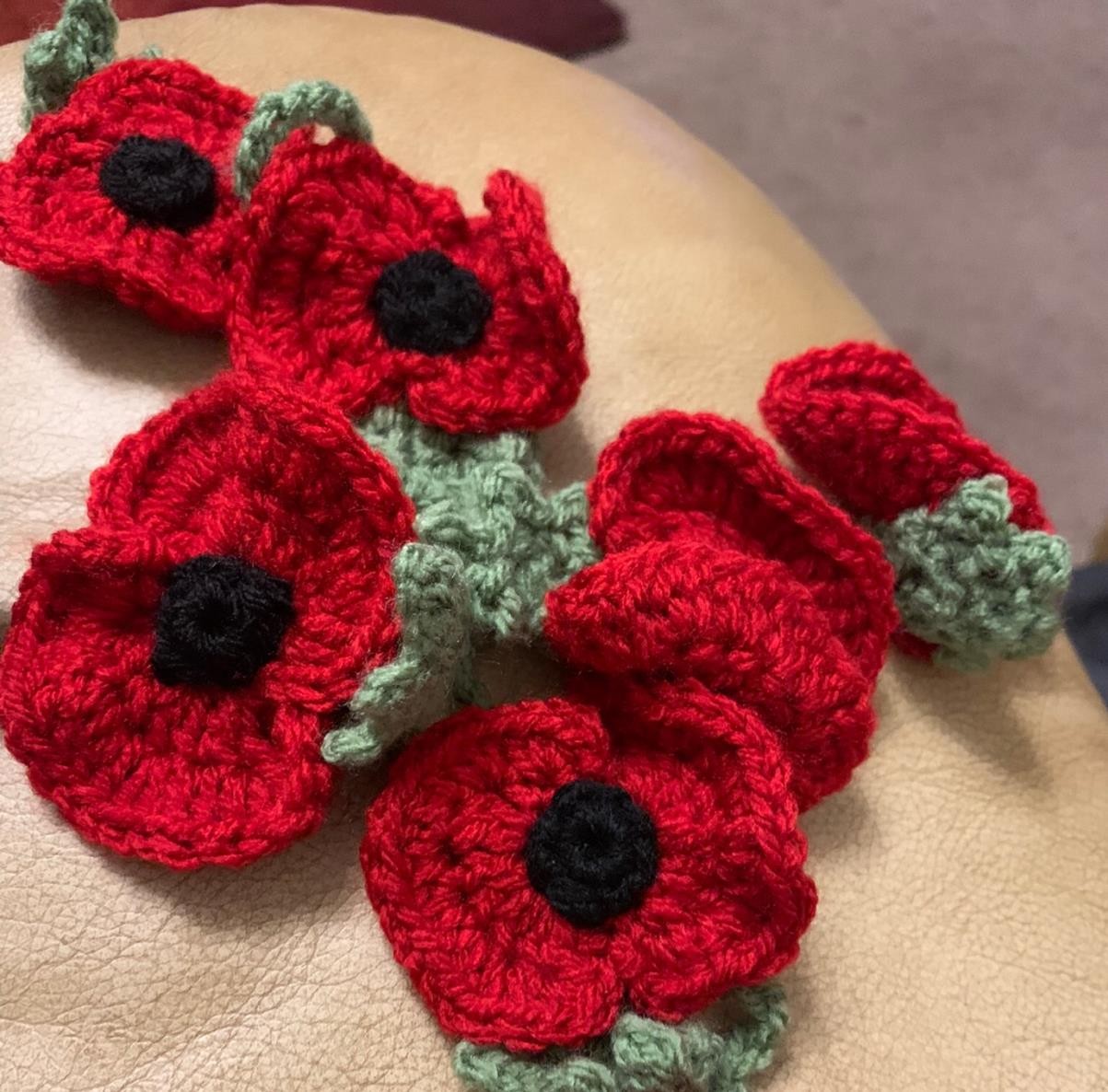 Finished crochet poppy pattern