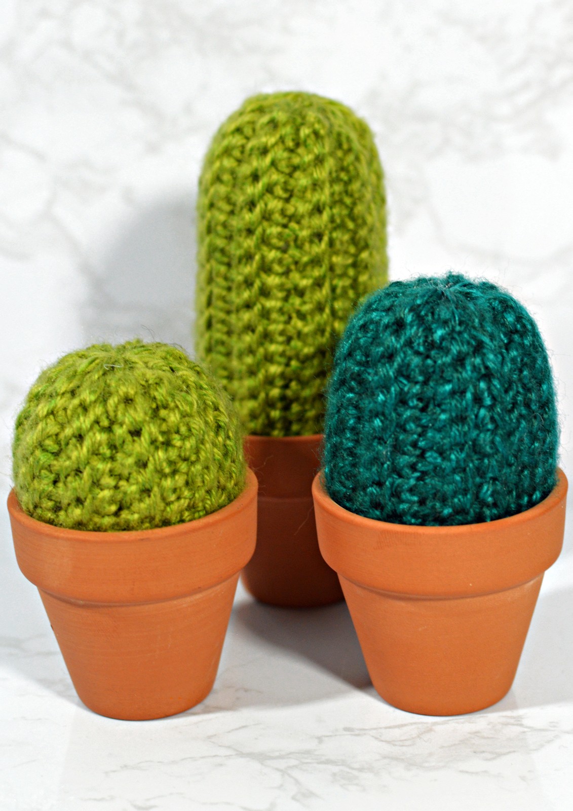 Finished crochet ribbed cactus