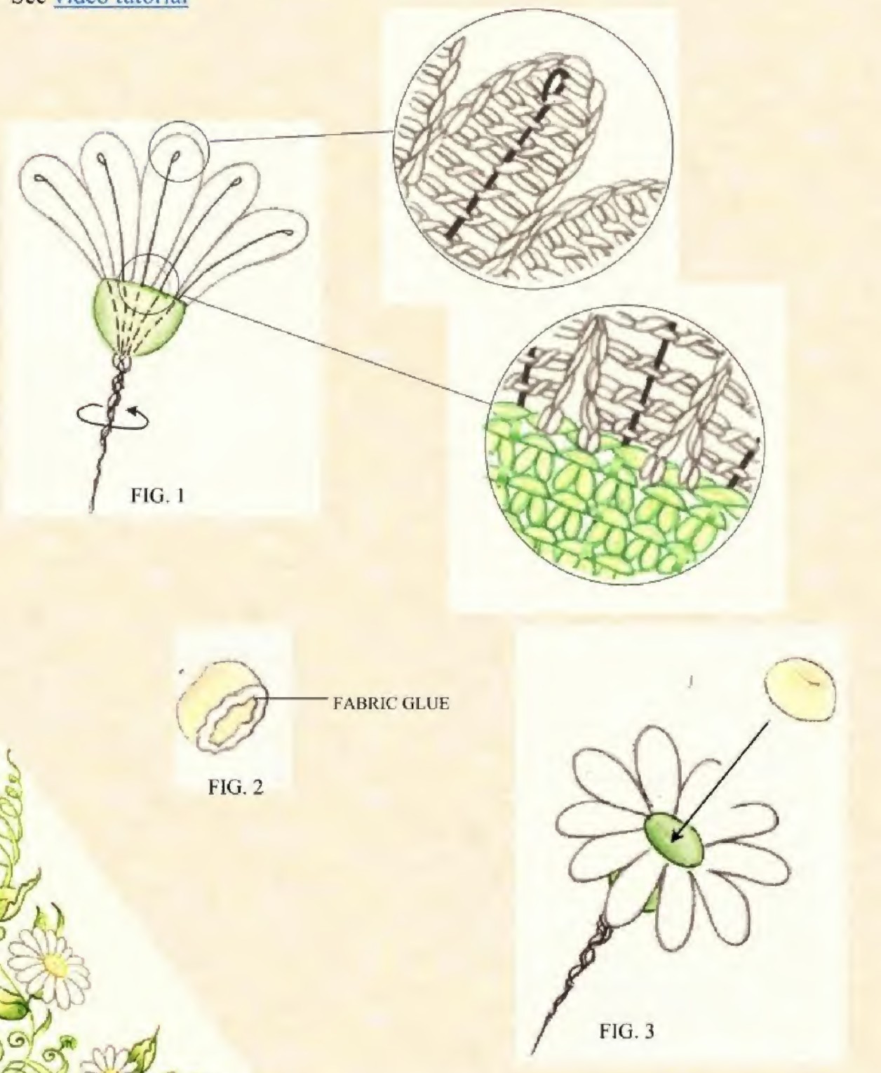 Original daisy assembly drawings showing the center and support wire