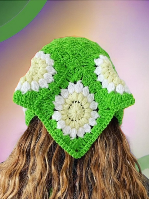 Daisy Bandana Headscarf by Joanne Johncey · You Say I Crochet