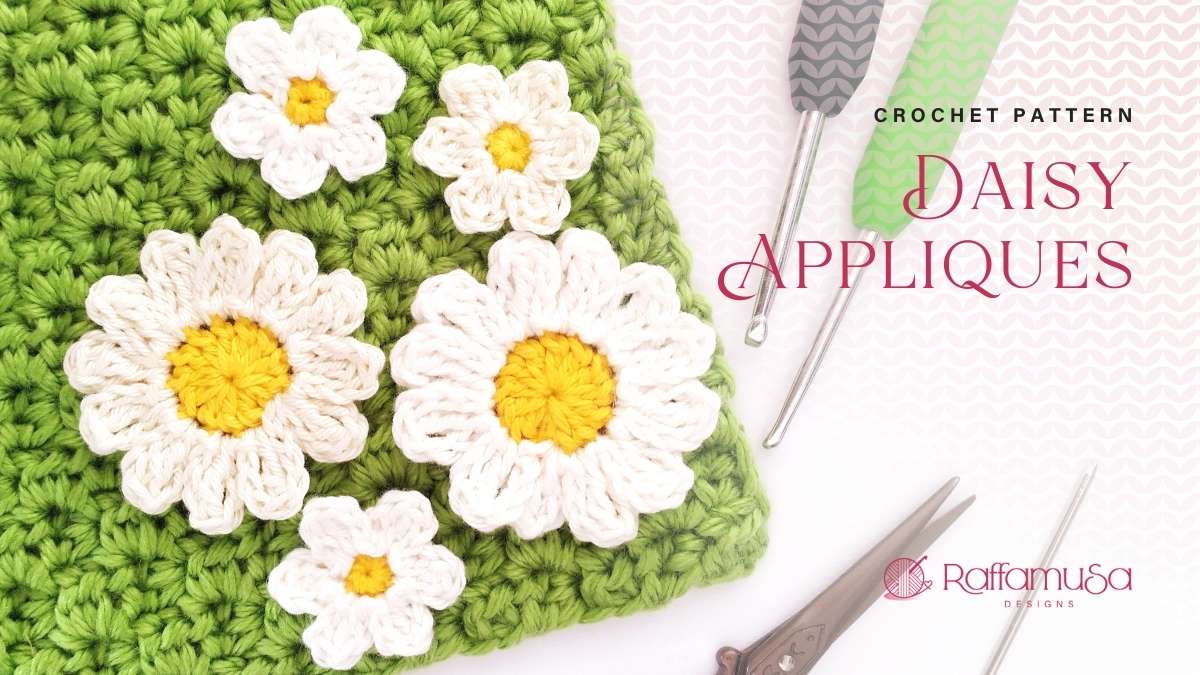 Small Daisy Appliques crochet design by RaffamusaDesigns