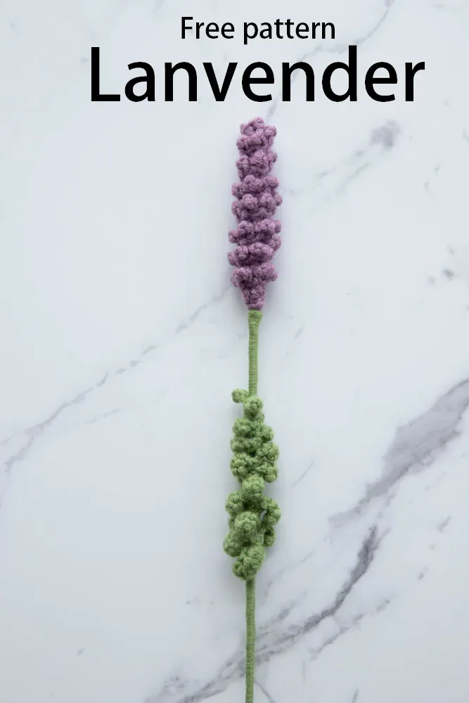 Textured purple crochet lavender stems by Hookok