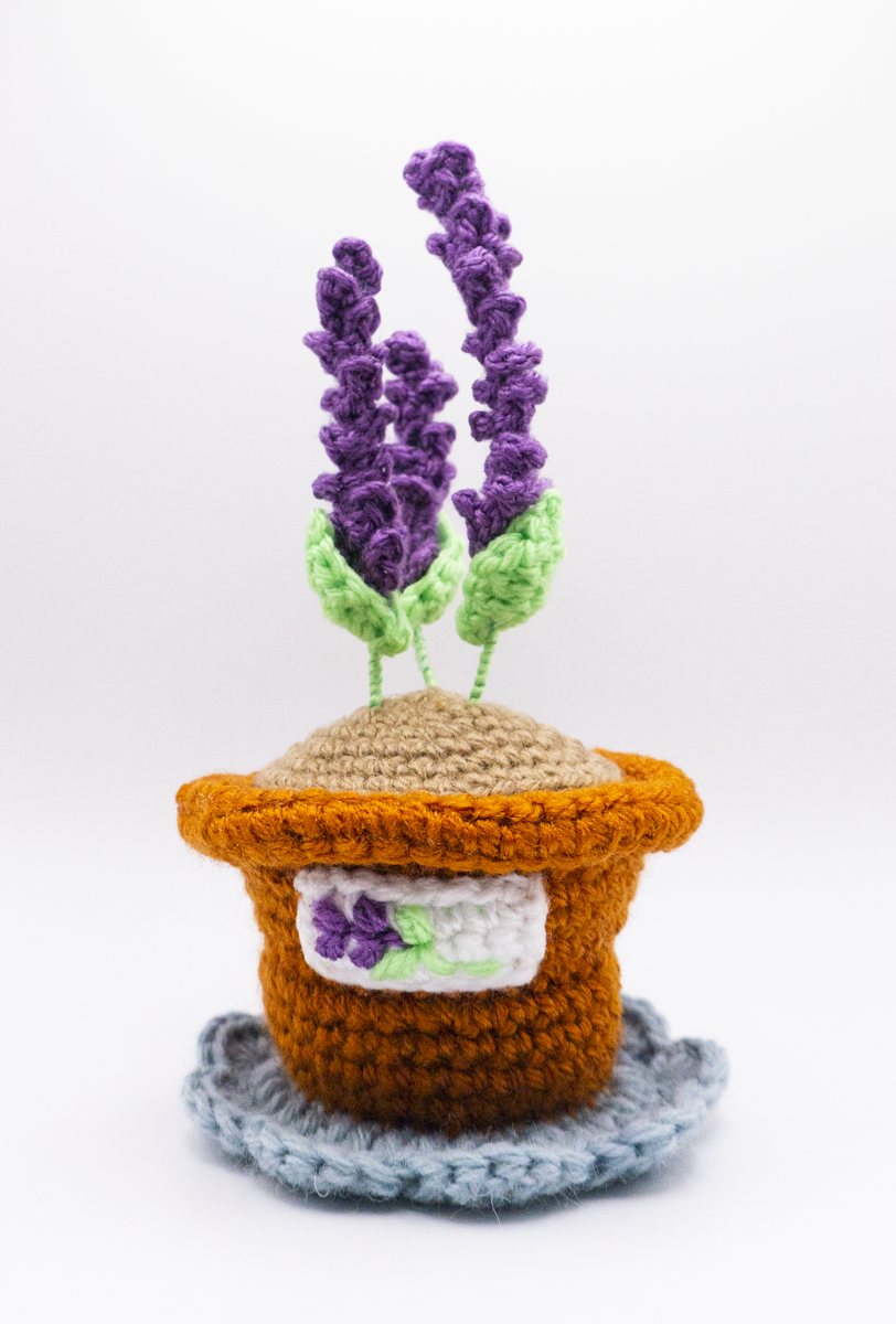 Crochet lavender plant in a pot by Jess Crafting