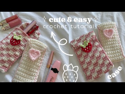 Custom-Size Checkered Pencil Pouch crochet design by mahum 🎀