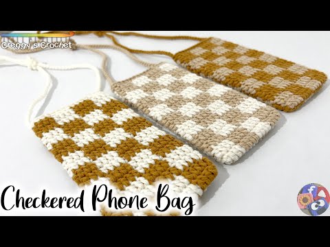 Checkered Phone Bag by Creggy crochet design by Creggy’s Crochet