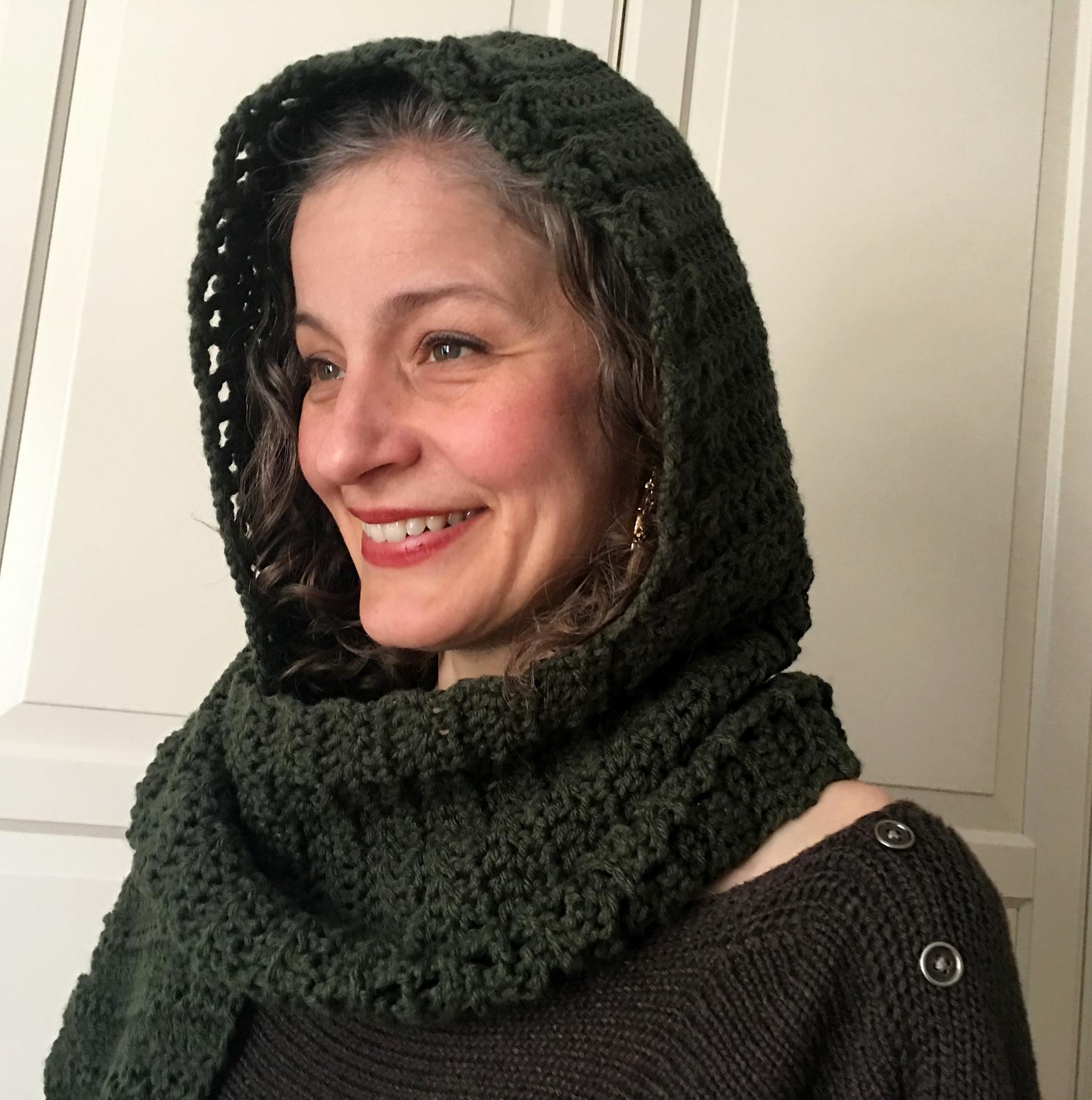 Heading-Out Hooded Scarf crochet design by Sonja Hood / KnotYourselfOut