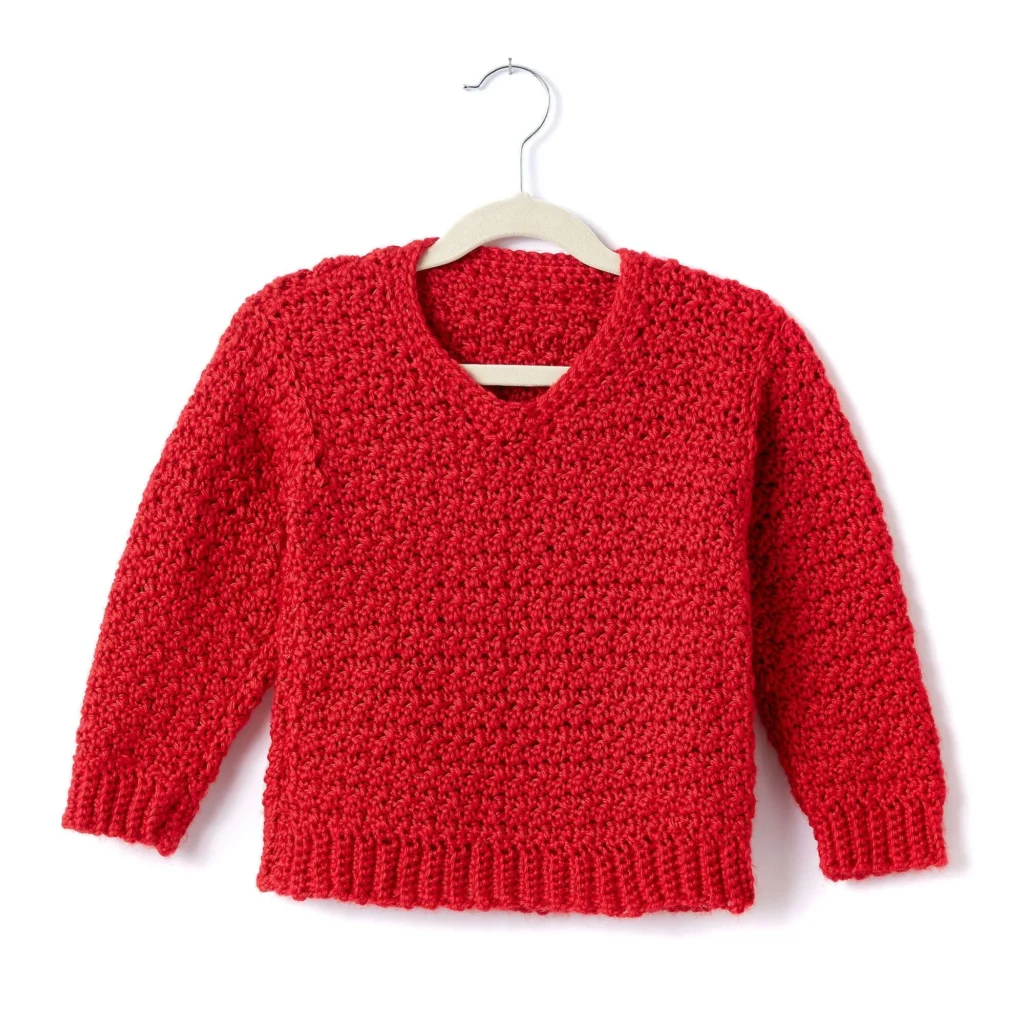 V-Neck Crochet Pullover Pattern for Adults - Stylish DIY Project